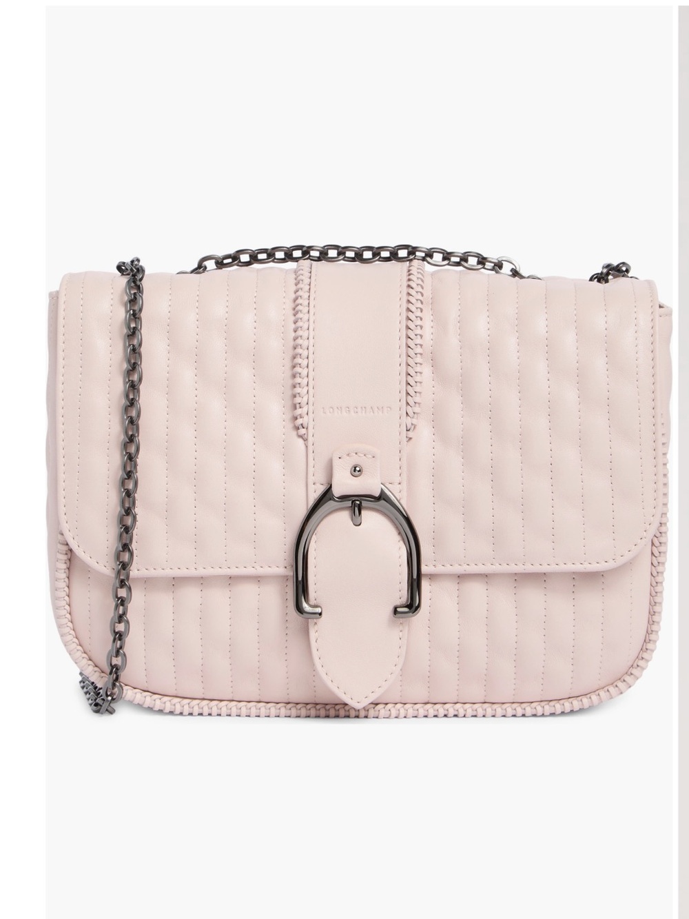 NWT Longchamp pink quilted shoulder bag amazone